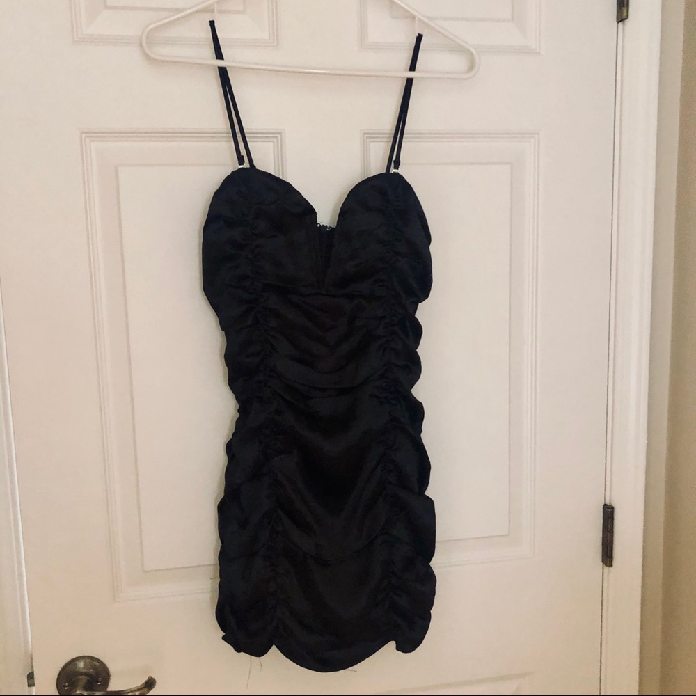 SOLD - Black Satin Dress